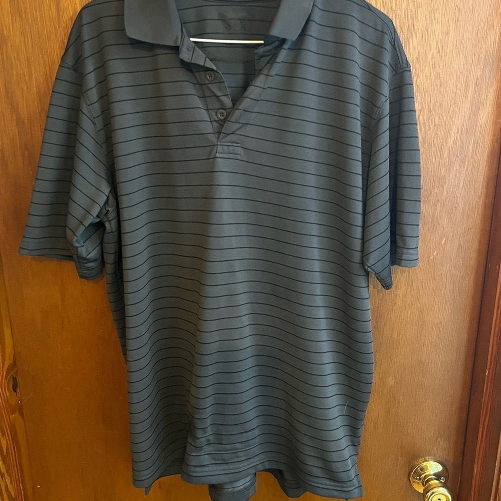 Mens Gander Mountain Guide Series Grey Black Polo Shirt Size Large